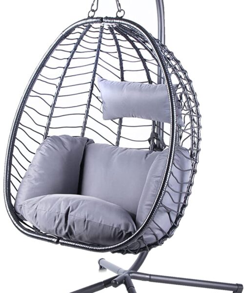 Rattan Effect PE Egg Chair