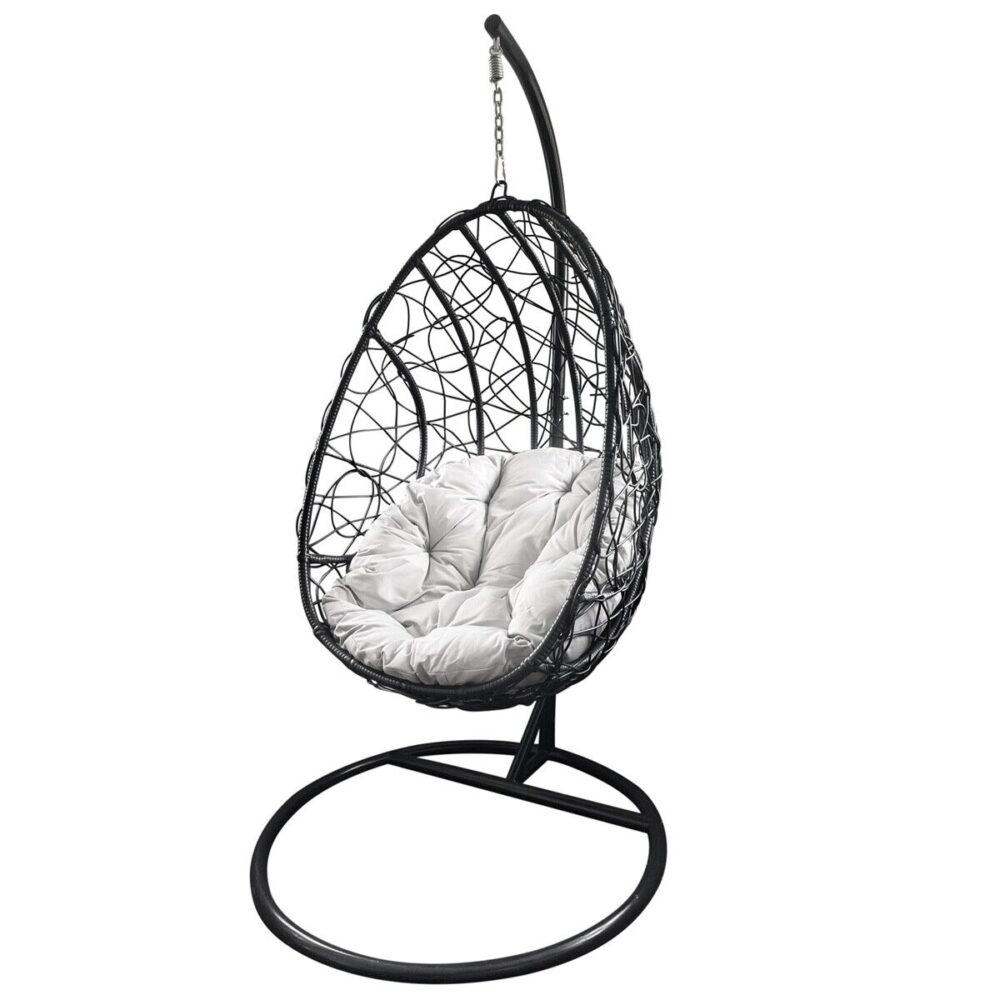 Rattan Anthracite Hanging Egg