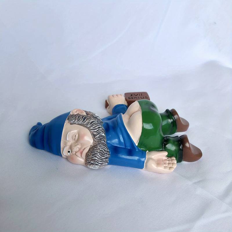 Funny Drunk Dwarf Garden Gnome Blue