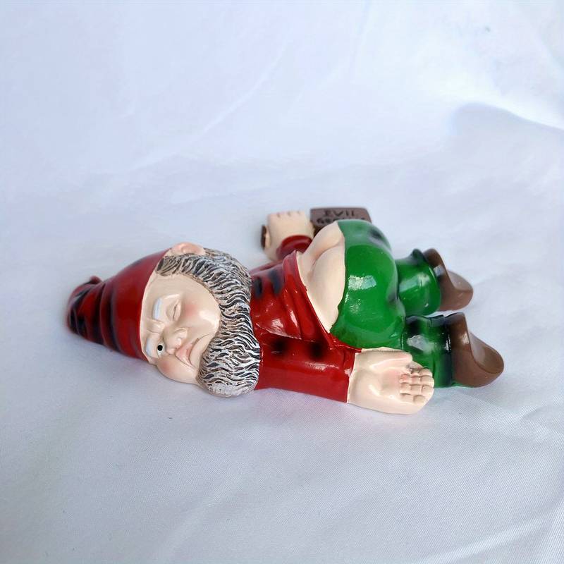 Funny Drunk Dwarf Garden Gnome Red